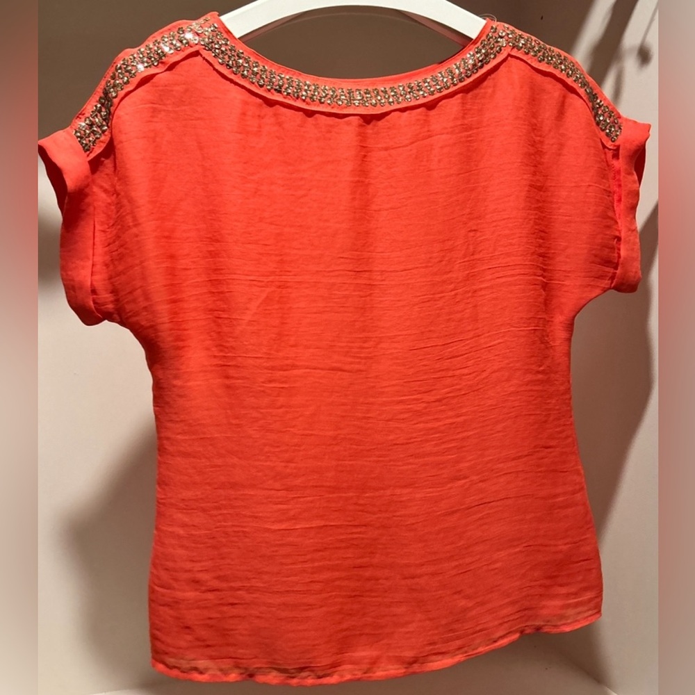 Anne Taylor Loft orange top with sequins